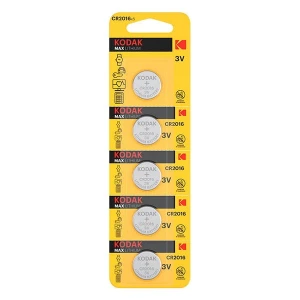 Bateria jednorazowa litowa, guzikowa, CR2016, 3V, Kodak, blistr, 5-pack, KOD-2016BL5