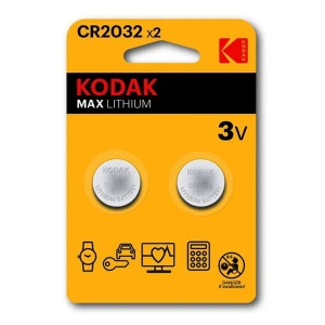 Bateria jednorazowa litowa, guzikowa, CR2032, 3V, Kodak, blistr, 2-pack, KOD-2032
