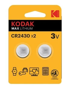 Bateria jednorazowa litowa, guzikowa, CR2430, 3V, Kodak, blistr, 2-pack, KOD-2430BL2