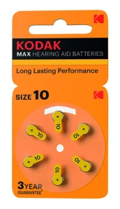 Bateria jednorazowa cynkowo-powietrzna., specjalny, P10, 1.45V, Kodak, blistr, 6-pack, KOD-P10BL6, cynkowo-powietrzna.