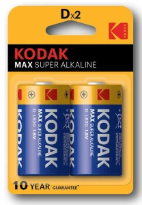 Bateria jednorazowa alkaliczna, paluszek, LR20, 1.5V, Kodak, blistr, 2-pack, KOD-LR20MAX, Alkaline Max