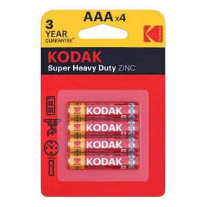Bateria jednorazowa cynkowo-węglowa, paluszek, AAA, 1.5V, Kodak, blistr, 4-pack, KOD-R3, Extra Heavy Duty