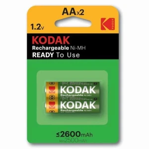 Bateria z wbudowaną baterią Ni-MH, paluszek, AA, 1.2V, Kodak, blistr, 2-pack, KOD-REC003, 2600 mAh