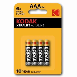 Bateria jednorazowa alkaliczna, paluszek, AAA, 1.5V, Kodak, blistr, 4-pack, KOD-LR3XT, Alkaline XTRALIFE