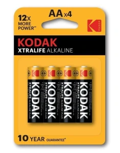 Bateria jednorazowa alkaliczna, paluszek, AA, 1.5V, Kodak, blistr, 4-pack, KOD-LR6XT, Alkaline XTRALIFE
