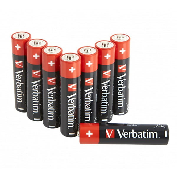 Bateria jednorazowa alkaliczna, paluszek, AAA, 1.5V, Verbatim, blistr, 8-pack, 49502