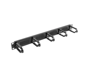 Organizer kabli Lanberg AK-1203-B 19" 1U z 5 uchwytami panel szczotkowany - typ B czarny - USZ OPAK