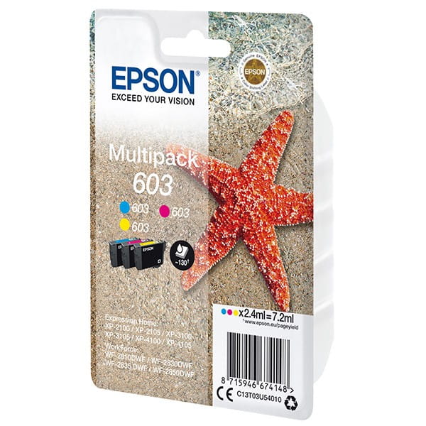 Epson oryginalny ink / tusz C13T03U54010, 603, color, 3x2.4ml, Epson Expression Home XP-2100, 2105, 3100, 3105 WF-2310