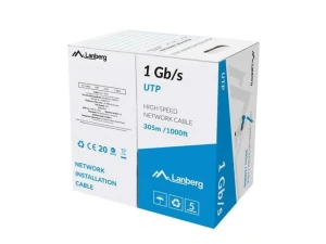 Kabel UTP Lanberg 1Gb/s 305m drut CCA niebieski - POSERWI