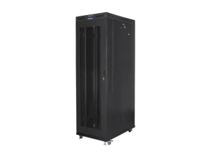 Szafa instalacyjna Rack stojąca 19" 42U 800x1200 czarna drzwi perforowane LCD Lanberg (flat pack) - PO TEST