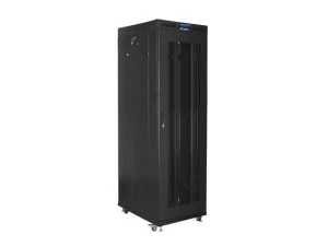 Szafa instalacyjna Rack stojąca 19" 42U 800x800 Drzwi perforowane czarna Lanberg LCD (flat pack) - PO TEST