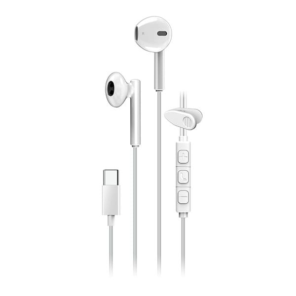 Genius HS-M366 słuchawki z mikrofonem, biała, douszne, USB Type-C