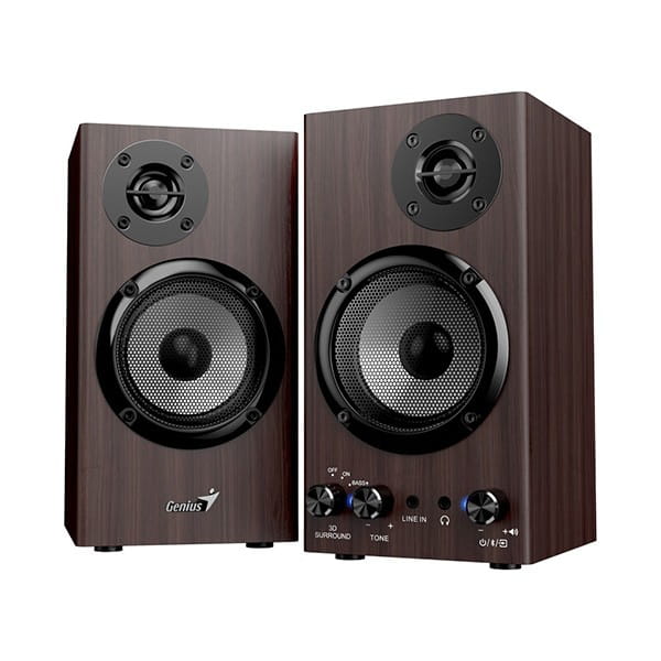 Genius głośniki SP-HF520BT, 20W, brązowy, drewniane, AUX/Bluetooth 5.3