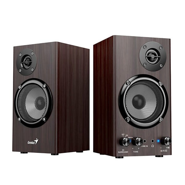 Genius głośniki SP-HF520BT, 20W, brązowy, drewniane, AUX/Bluetooth 5.3