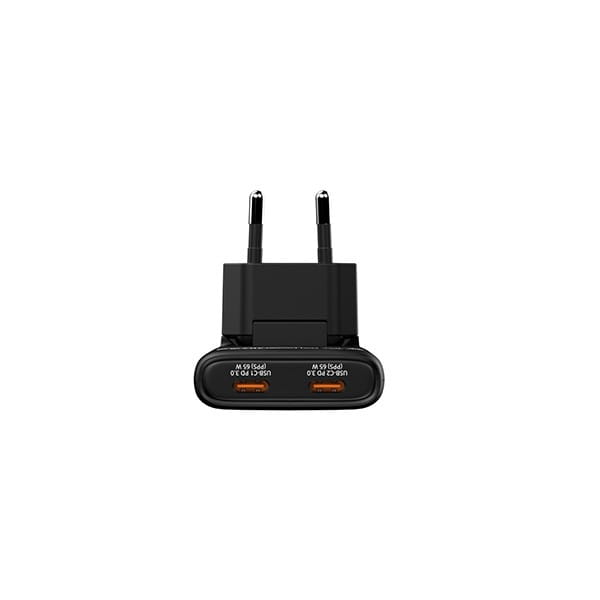 Verbatim Fold ,n, Go, Ładowarka sieciowa GaN 2 USB-C PD 3.0, czarna, 65W, wtyczka EU