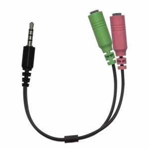 Audio rozgałęziacz, Jack (3,5mm) M - 2x Jack (3.5mm) F, 0.2 m, stereo, czarna, Genius