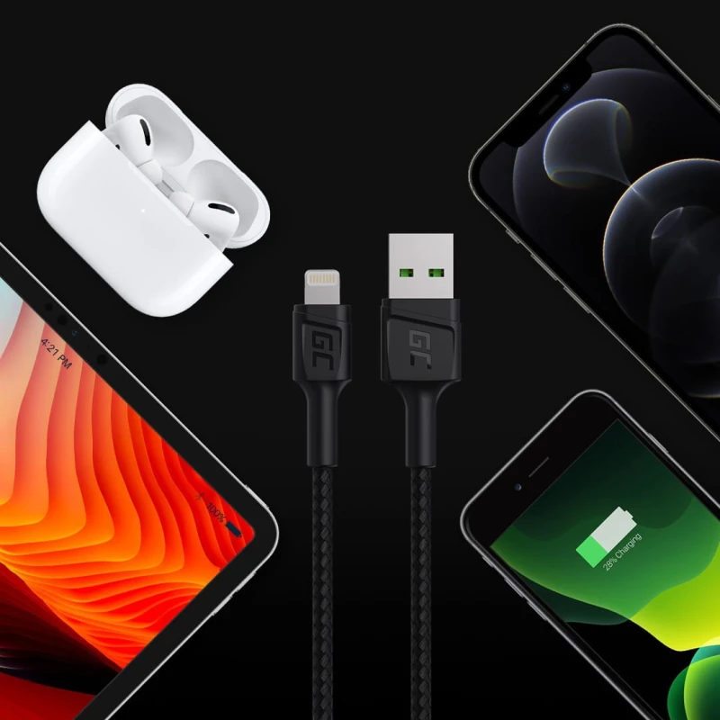 Green Cell kabel GC PowerStream USB-A - Lightning 30cm quick charge Apple 2.4A