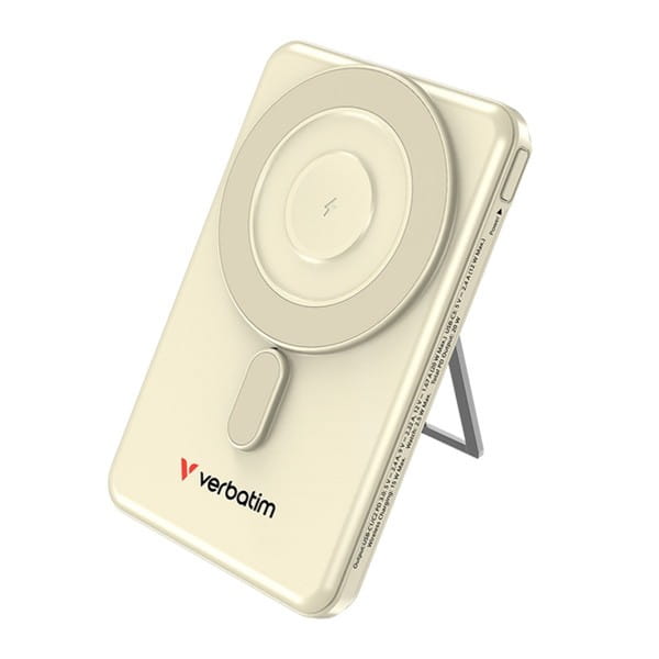 Verbatim, Powerbank Charge ,n, Go z dwoma kablami, 5V, ładowanie telefonu, 32253, 5 000mAh, Mocowanie magnetyczne, złota