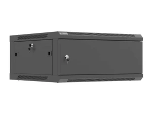 Szafa instalacyjna Rack wisząca 19" 4U 600x600 czarna drzwi metalowe Lanberg (flat pack)
