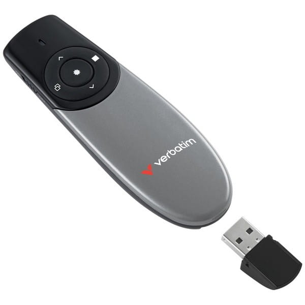 Bezprzewodowy prezenter Focus, 2.4Ghz, szaro czarny, Verbatim
