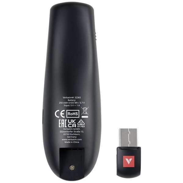 Bezprzewodowy prezenter Focus, 2.4Ghz, szaro czarny, Verbatim