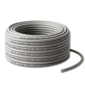 Kabel sieciowy Qoltec Patchcord skrętka UTP | Miedziany Cu | CAT6 | High speed 1Gb/s | LAN | 100m | Szary