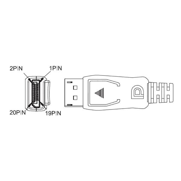 Video Kabel DisplayPort M - DisplayPort M, 0.5m, czarny