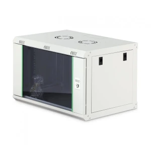 Szafa sieciowa wisząca jednosekcyjna DIGITUS Dynamic 19" 7U, 600x450, drzwi szyba, szary, niezmontowana, 60kg