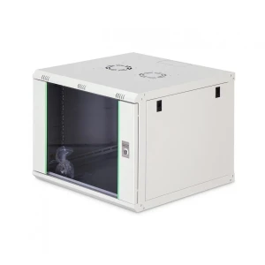 Szafa sieciowa wisząca jednosekcyjna DIGITUS Dynamic 19" 9U, 600x600, drzwi szyba, szary, niezmontowana, 60kg