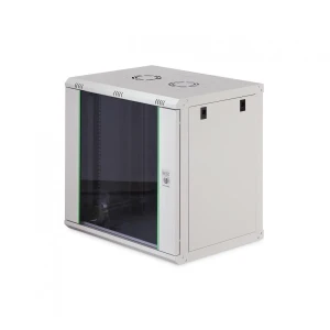 Szafa sieciowa wisząca jednosekcyjna DIGITUS Dynamic 19" 12U, 600x450, drzwi szyba, szary, niezmontowana, 60kg