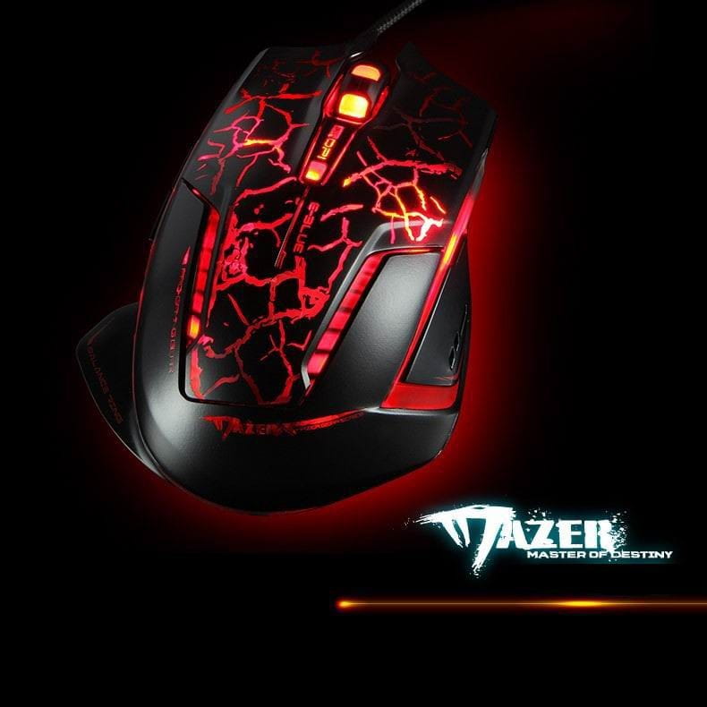 E-Blue Mysz Mazer Pro, 2500DPI, optyczna, 6kl., 1 scroll, przewodowa USB, czarno-czerwona, do gry
