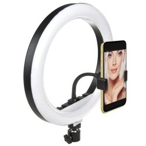 Lampa pierścieniowa 10'' LED 12W statyw 1,1m Maclean MCE610 samowyzwalacz, bluetooth, zmiana barwy światła, zmiana jasności - OTW OPAK
