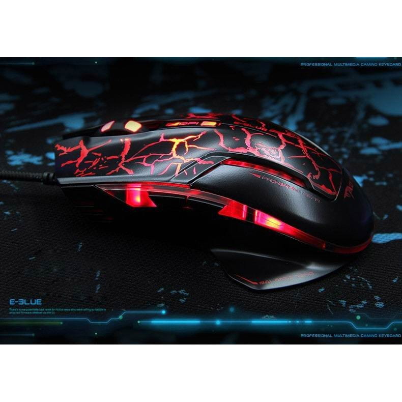 E-Blue Mysz Mazer Pro, 2500DPI, optyczna, 6kl., 1 scroll, przewodowa USB, czarno-czerwona, do gry