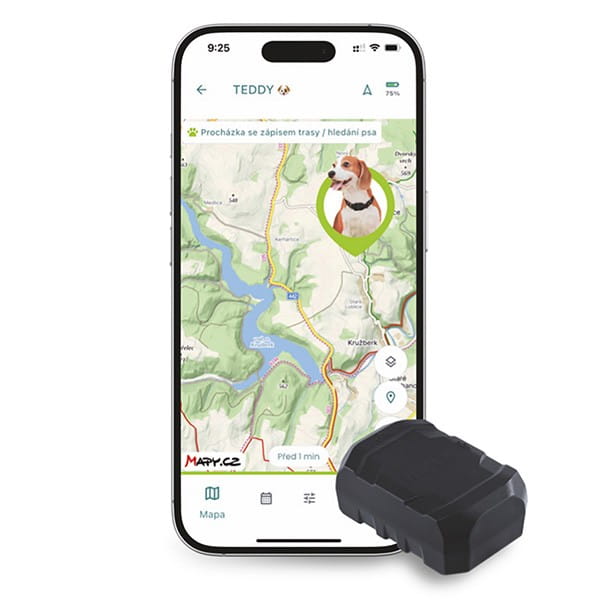 GPS tracker pro psy czarny, ONI 67378, Mala