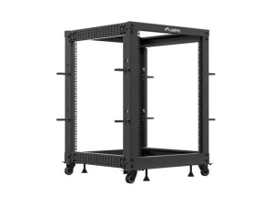 Stojak open rack Lanberg 19" 15U 600x600-1100 regulowany czarny - USZ OPAK