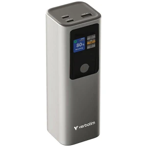Verbatim, Powerbank z wyświetlaczem TFT, Charge ,n, Go, 32269, 27000mAh, szara