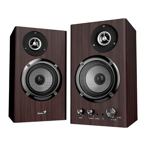 Genius głośniki SP-HF1812BT, 2.0, 50W, ciemny brąz, drewniane