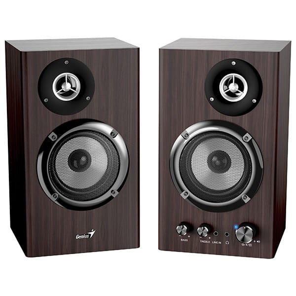 Genius głośniki SP-HF1812BT, 2.0, 50W, ciemny brąz, drewniane