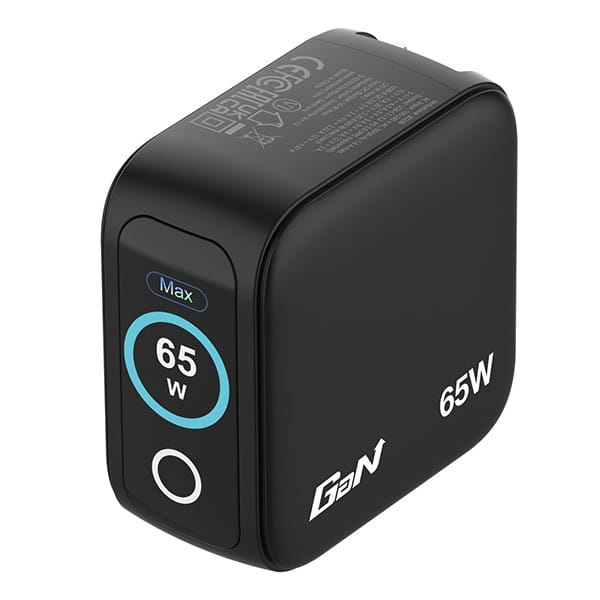 Verbatim, Mini ładowarka GaN z wyświetlaczem 2 x USB-C / 1 x USB-A, czarna, 65W, Wymienne wtyczki EU, UK, USA