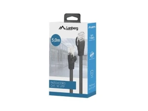 Patchcord Lanberg UTP kat.5e 5m czarny box fluke passed - OTW OPAK