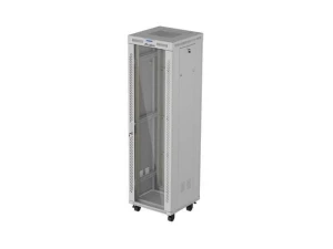 Szafa instalacyjna Rack stojąca 19" 42U 600x600 szare drzwi szklane LCD Lanberg (flat pack) v2