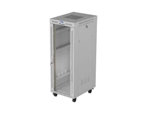 Szafa instalacyjna Rack stojąca 19" 32U 600x800 szara drzwi przeszklone LCD Lanberg (flat pack) v2
