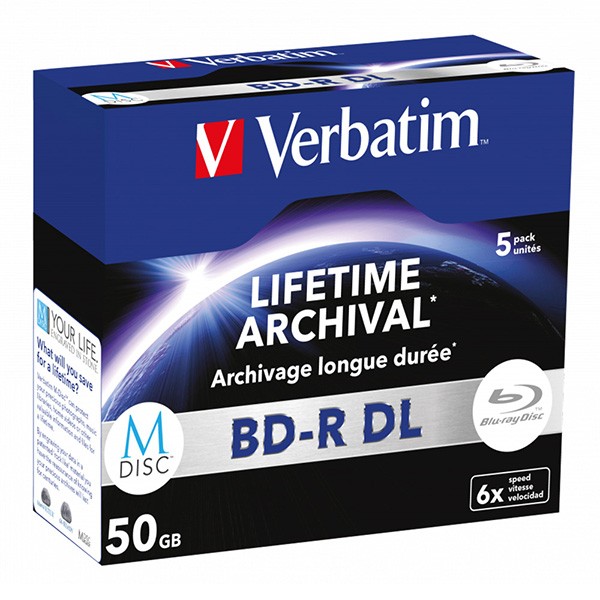 Verbatim BD-R DL, LIFETIME ARCHIVAL, 50GB, jewel case, 43846, 6x, Opakowanie 5 szt