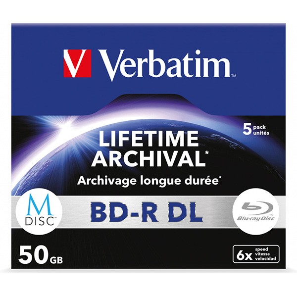 Verbatim BD-R DL, LIFETIME ARCHIVAL, 50GB, jewel case, 43846, 6x, Opakowanie 5 szt