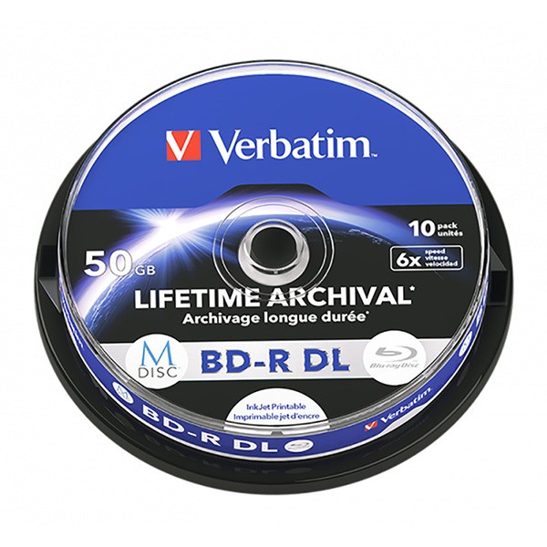 Verbatim BD-R DL, 50 GB, LIFETIME ARCHIVAL, spindle, 43847, 6x, 10 szt, do archiwizacji danych