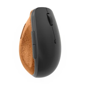 Mysz bezprzewodowa Lenovo Go Wireless Vertical Mouse optyczna szara z naturalnym korkiem