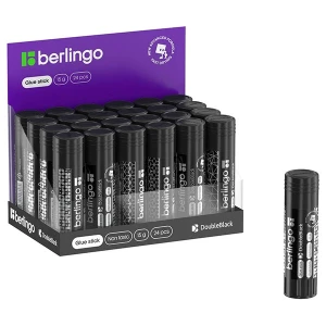 Berlingo, klej w sztyfcie Double black, czarna, 24szt
