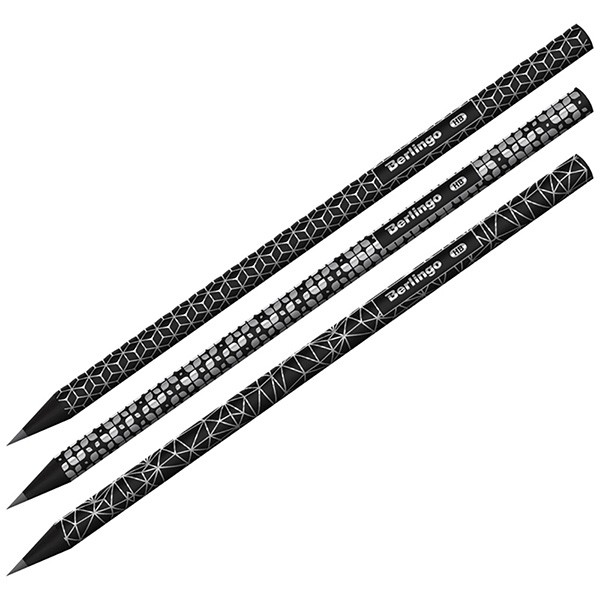 Berlingo, Ołówek Double Black, czarna, 36szt, bez gumki