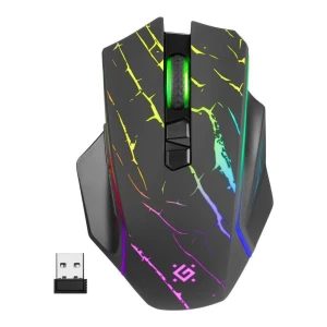 Mysz bezprzewodowa Defender URAN GM-503 optyczna 3200dpi czarna RGB AKUMULATOR 8 przycisków Gaming - OTW OPAK