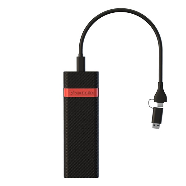 Obudowy dysku SSD M.2 NVMe, Verbatim, USB-C (3.2 Gen 2), 32261, czarno/czerwony